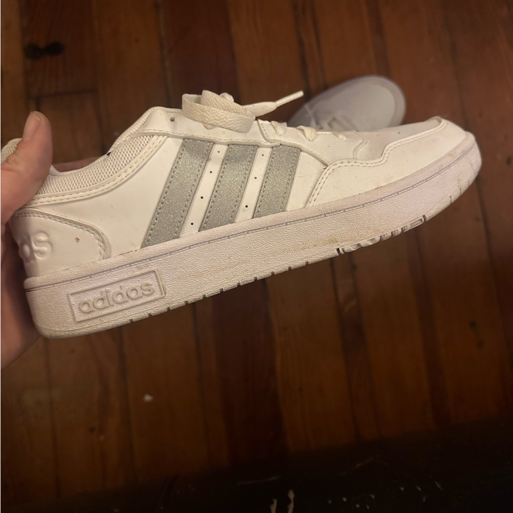 White and glitter shoes